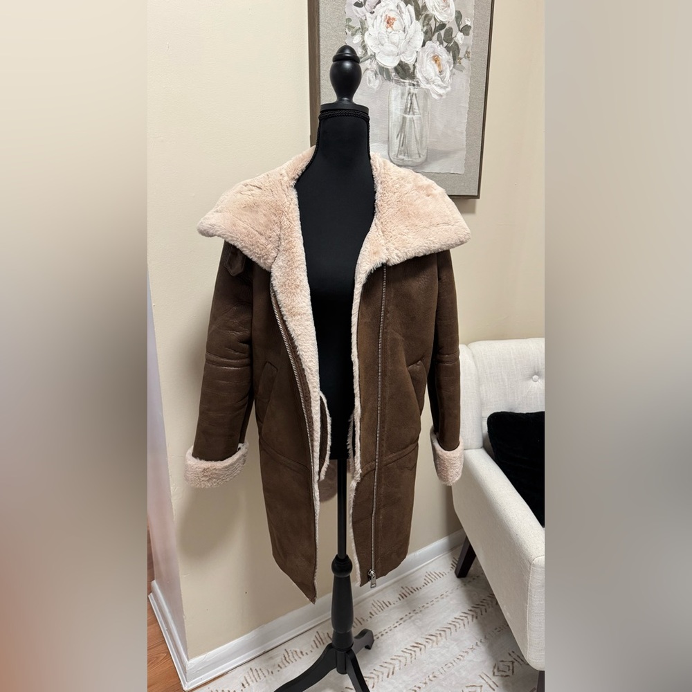 Brown Shearling Women's Coat